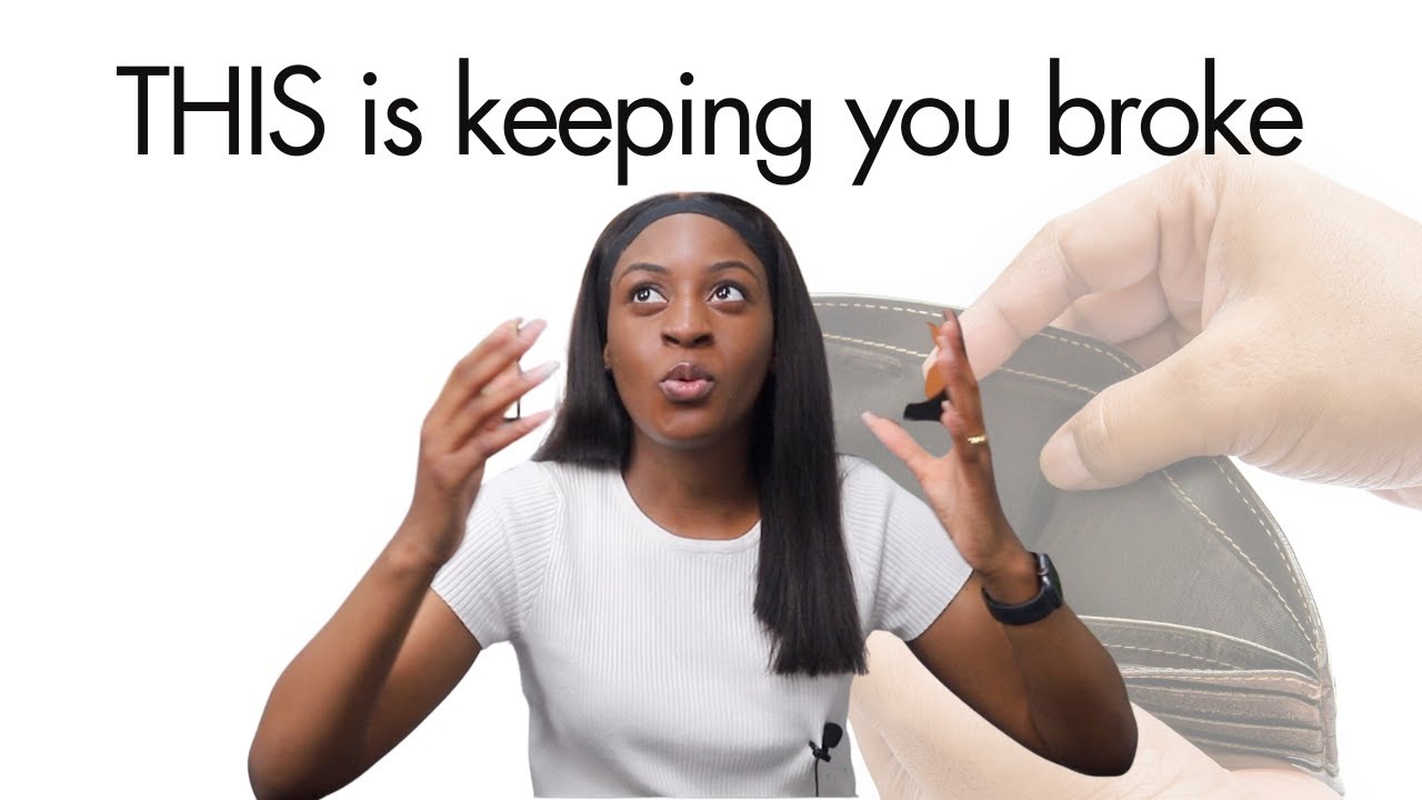 Woman looking shocked with text saying "this is keeping you broke"
